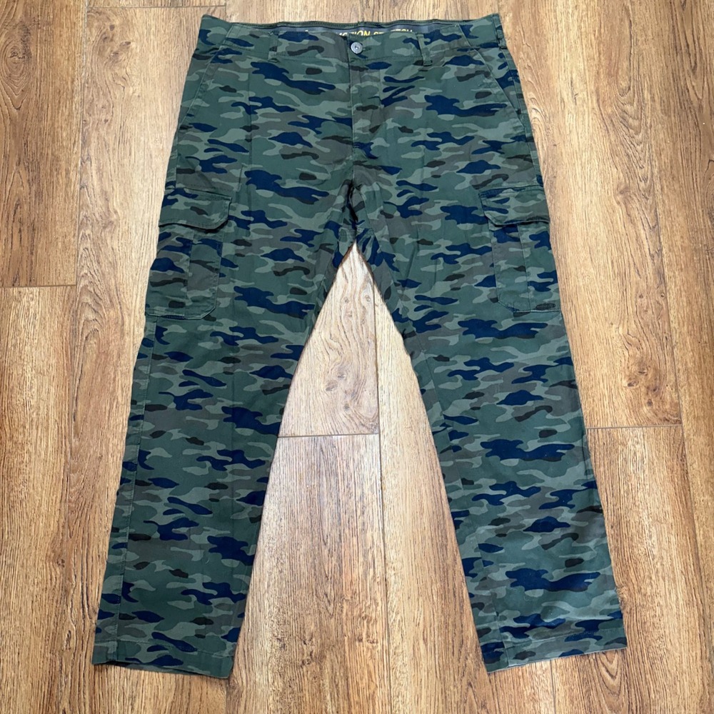 Lee Premium Select Motion Stretch Camo Cargo Pants Regular Fit 40x32 Green Camo